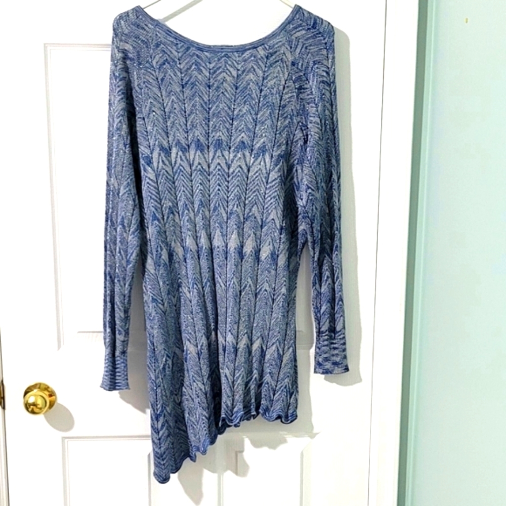 Plus Size XXL Cleo Women's Metallic  Tunic Top